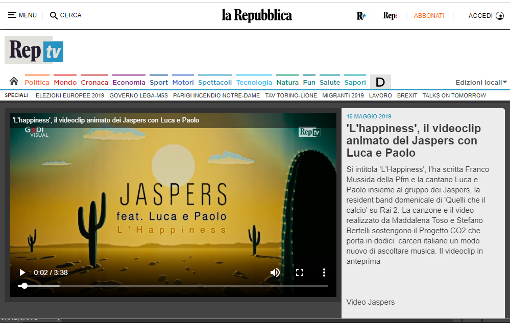 I Jaspers su Repubblica - Anteprima video (16-01-2019)