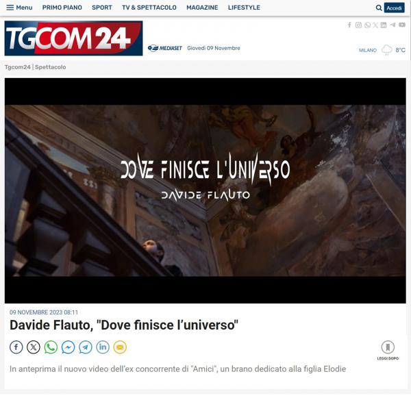 Davide Flauto anteprima video su TgCom24