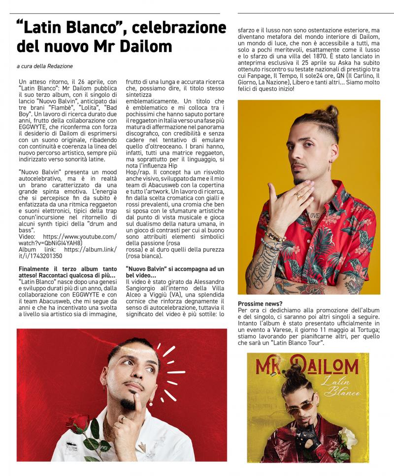 Mr. Dailom su Life Factory Magazine (Giugno 2024)