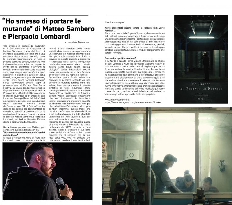 Matteo Sambero su Life Factory Magazine