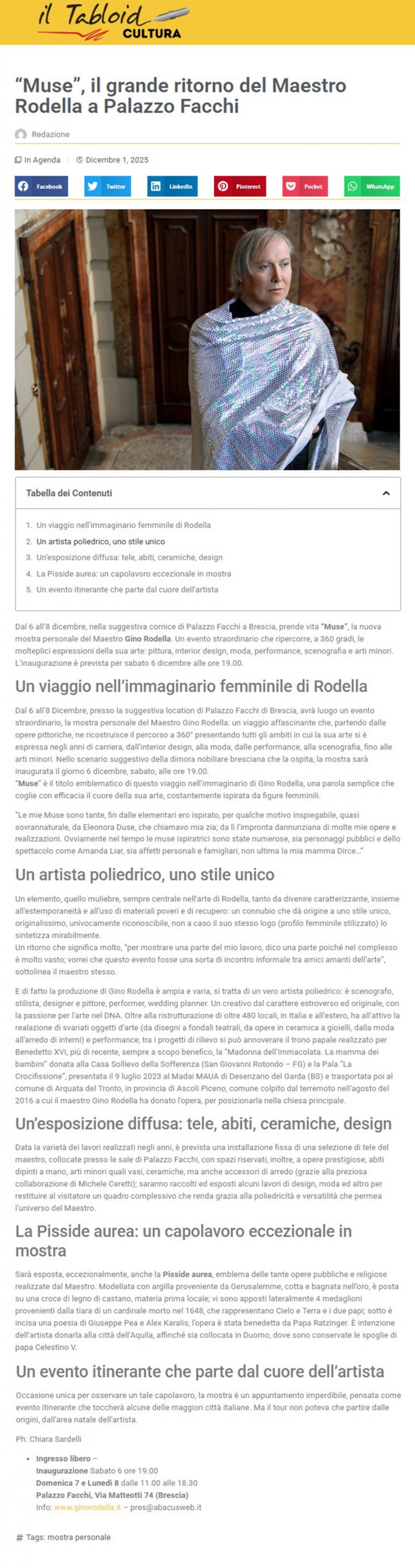 Gino Rodella su Il Tabloid