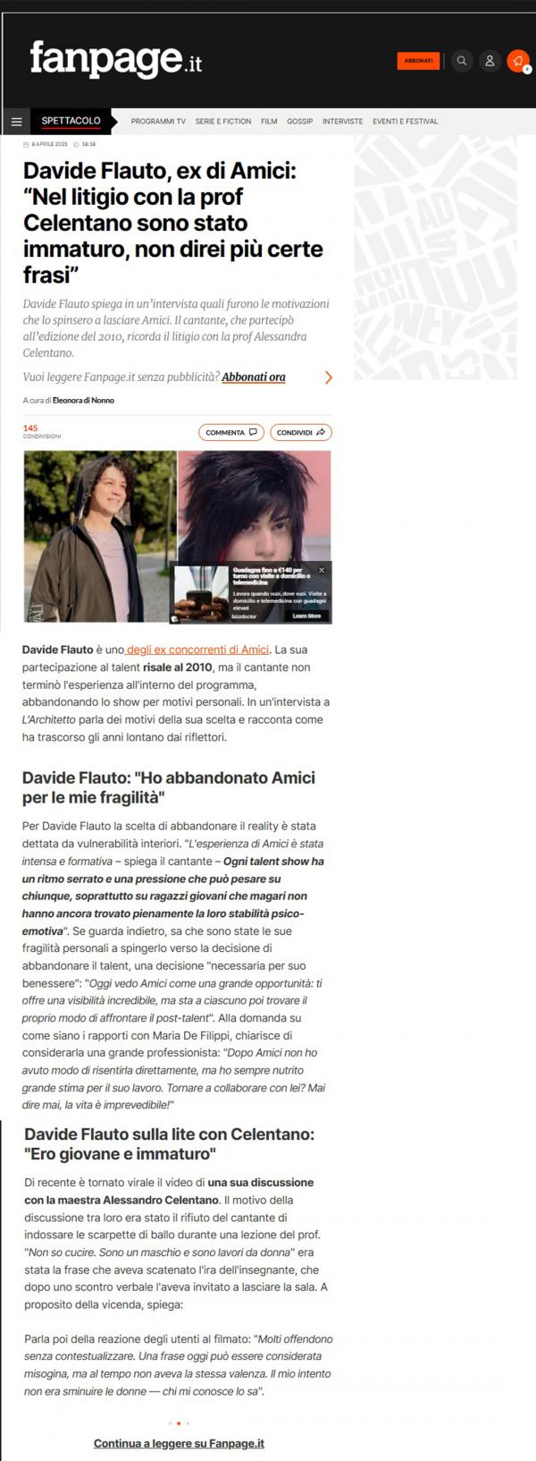 Davide Flauto su FanPage.it