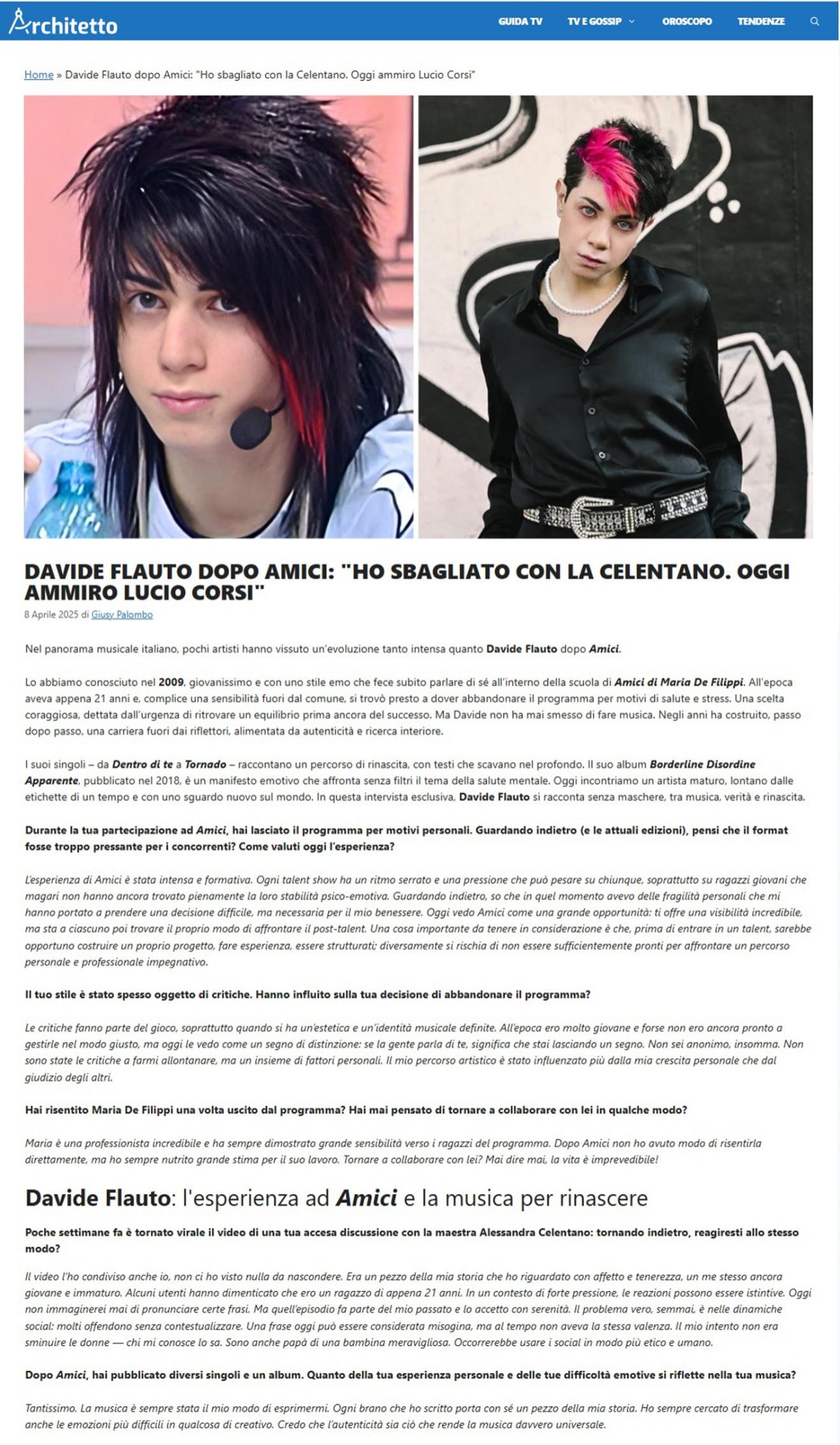 Davide Flauto su L'Architetto (08-04-2025)