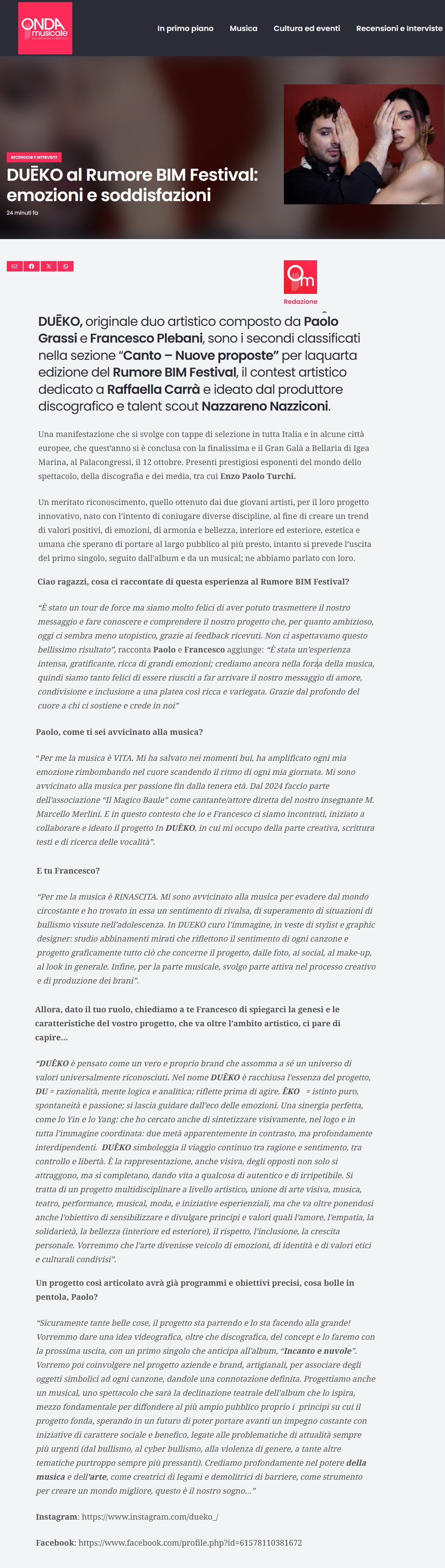 Dueko su Onda Musicale (15-10-2025)