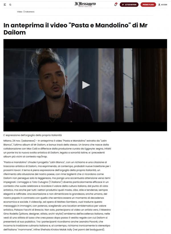 Mr. Dailom su Il Messaggero