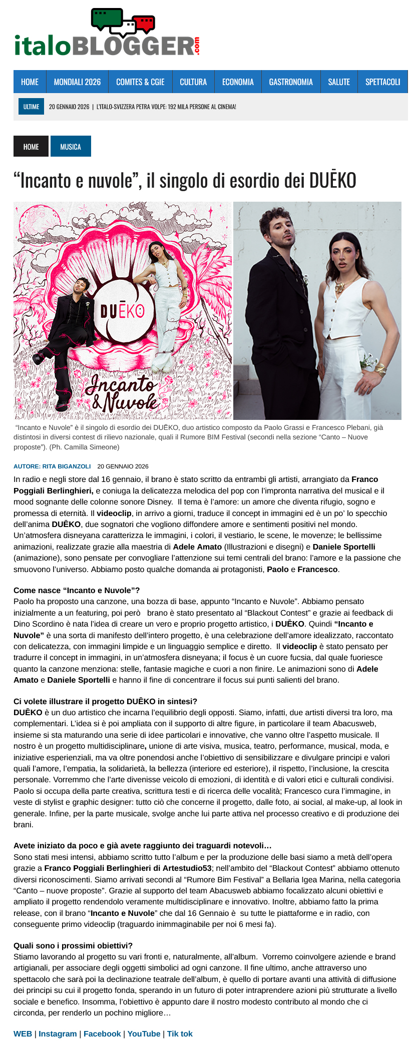 DUĒKO su ItaloBlogger (21-01-2026)