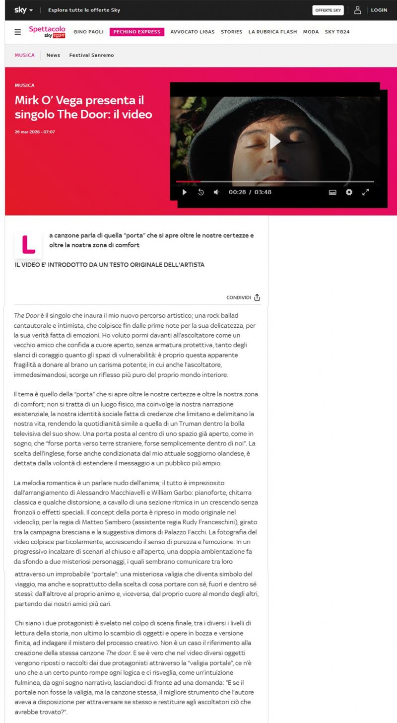 Mirk O' Vega su Sky TG 24